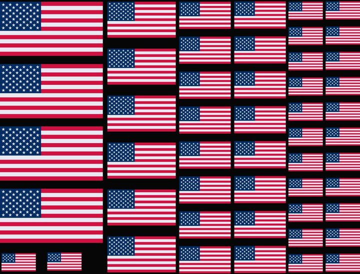 American Flag Decals - Ceramic Cone 017 - Enamel