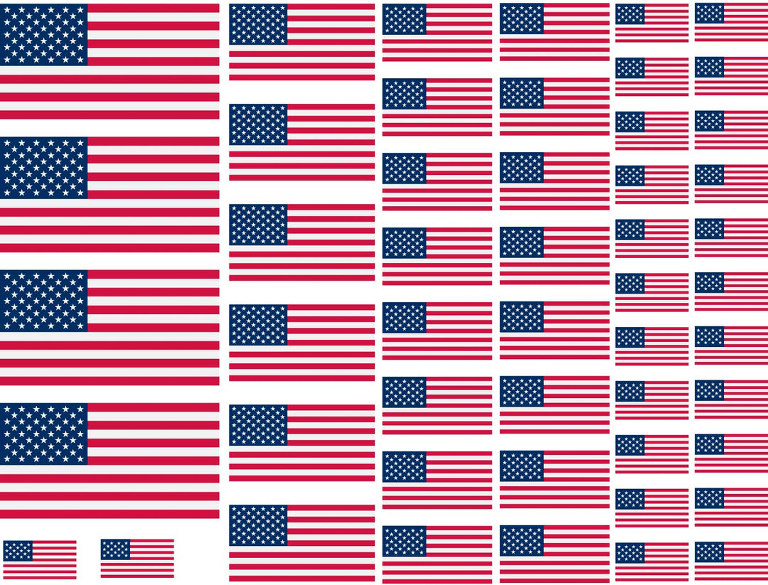 American Flag Decals - Ceramic Cone 017 - Enamel