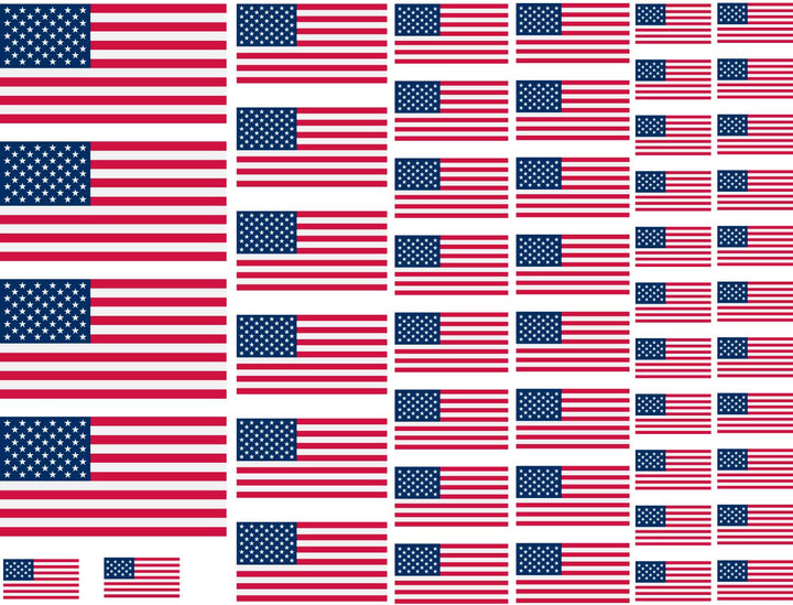 American Flag Decals - Ceramic Cone 017 - Enamel