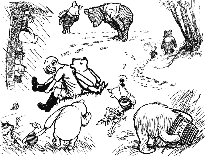 Winnie the Pooh Illustration Decals - Ceramic Cone 017 - Fused Glass - Enamel