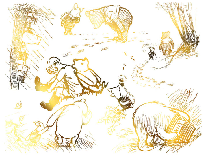 Winnie the Pooh Illustration Decals - Ceramic Cone 017 - Fused Glass - Enamel