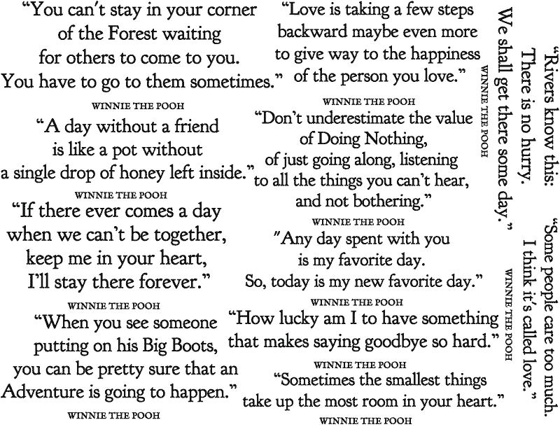 Winnie the Pooh Quote Decals - Glassware - Enamel
