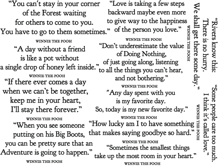 Winnie the Pooh Quote Decals - Glassware - Enamel