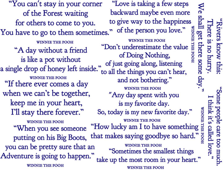 Winnie the Pooh Quote Decals - Ceramic Cone 017 - Fused Glass - Enamel