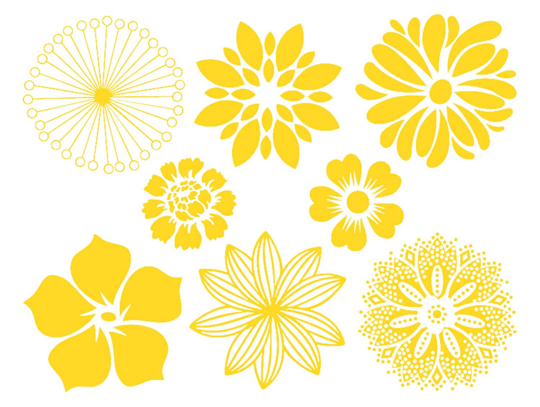 Leuchtende große Blumenaufkleber im Dunkeln – Nicht lebensmittelecht – Glassware – Keramikkegel 022 – Emaille