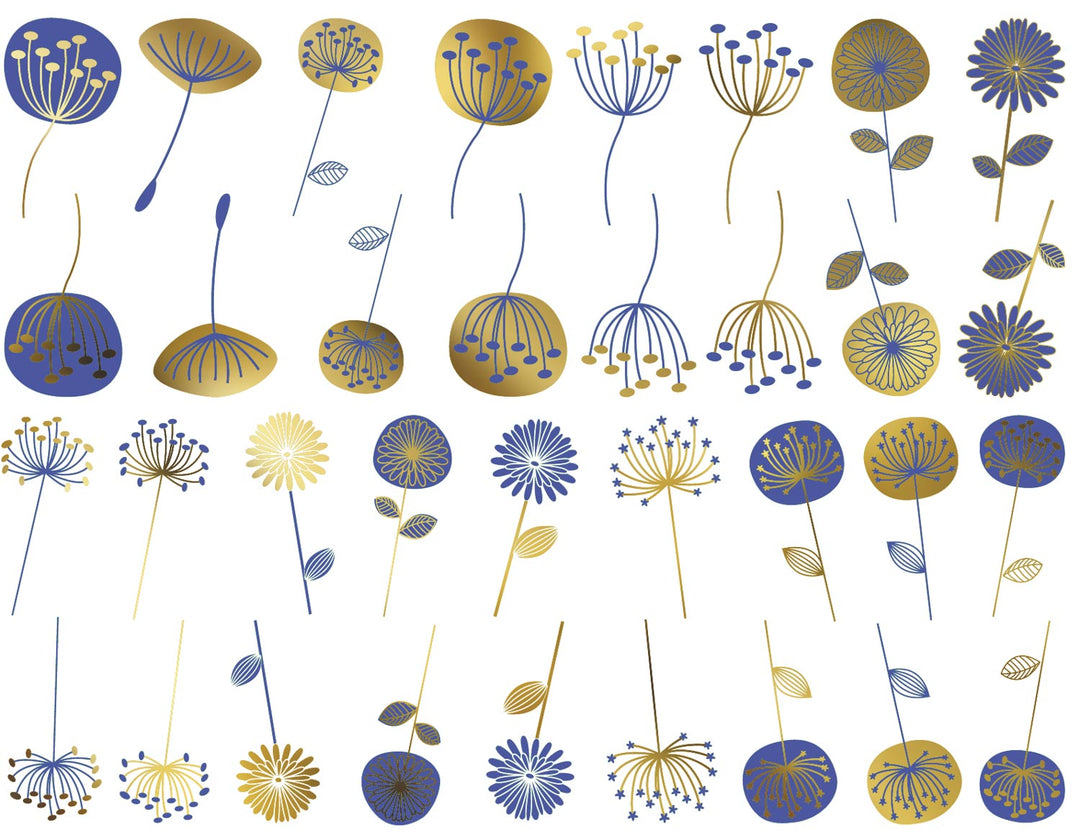 Décalcomanies de fleurs modernes bicolores - Céramique Cône 017 - Verre fusionné - Émail