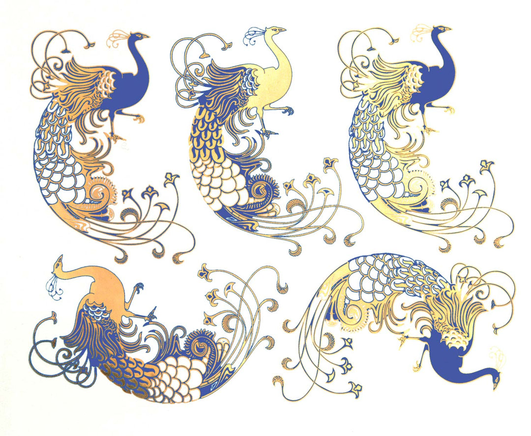 Paon Art Déco Décalcomanies - Céramique Cône 017 - Verre fusionné - Émail