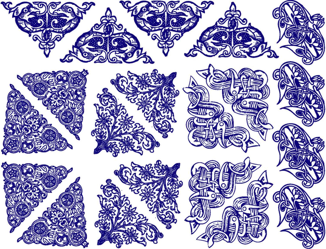 Décalcomanies décoratives de coins et de triangles - Céramique Cône 017 - Verre fusionné - Émail