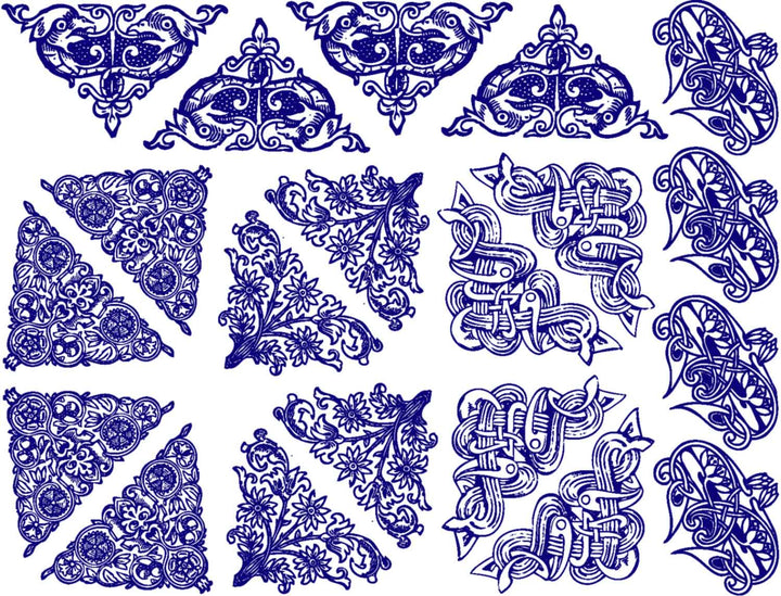 Décalcomanies décoratives de coins et de triangles - Céramique Cône 017 - Verre fusionné - Émail