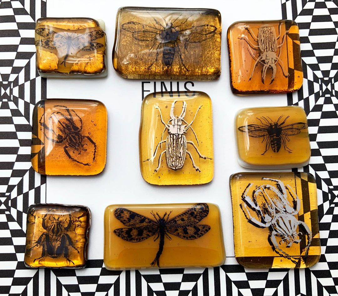 Décalcomanies d'insectes mixtes - Céramique Cône 017 - Verre fusionné - Émail