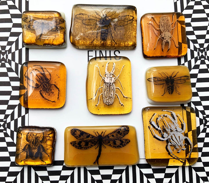 Décalcomanies d'insectes mixtes - Céramique Cône 017 - Verre fusionné - Émail