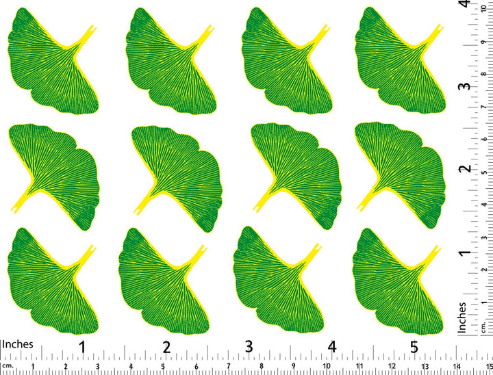 Décalcomanies Feuille de ginkgo bicolore - Céramique Cône 017 - Verre fusionné - Émail