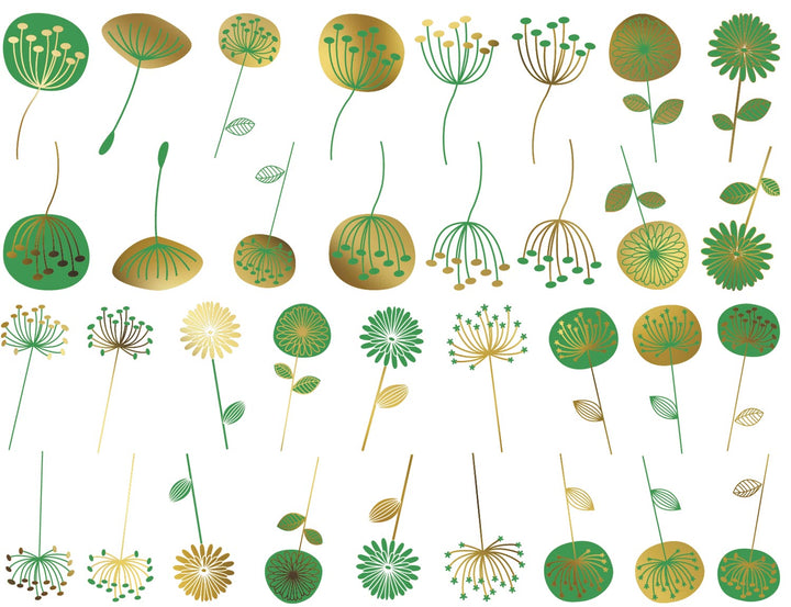 Décalcomanies de fleurs modernes bicolores - Céramique Cône 017 - Verre fusionné - Émail