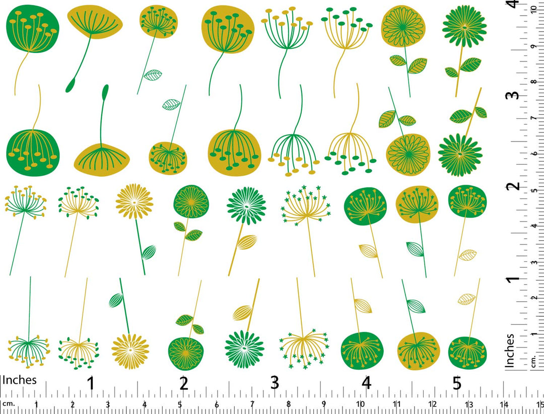 Décalcomanies de fleurs modernes bicolores - Céramique Cône 017 - Verre fusionné - Émail