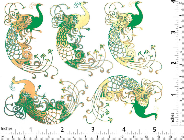 Paon Art Déco Décalcomanies - Céramique Cône 017 - Verre fusionné - Émail