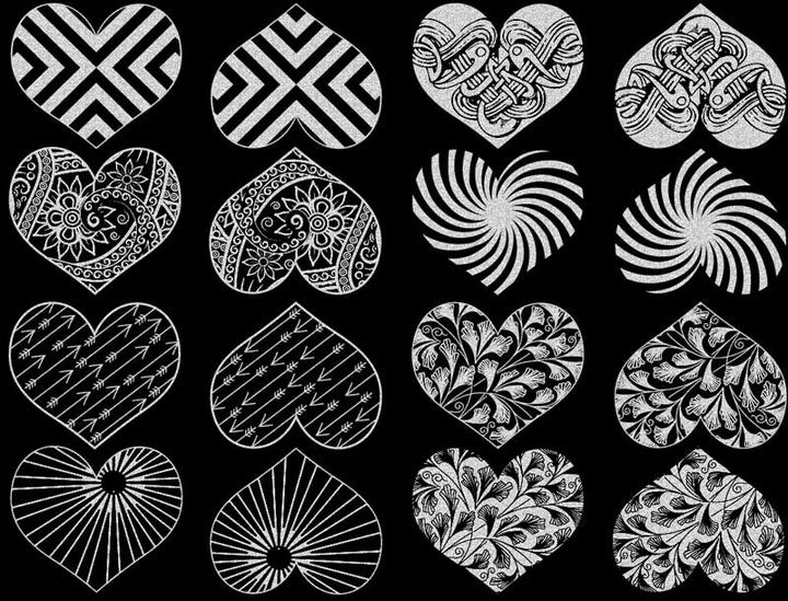 Moderne Herz-Aufkleber - Kegel 017 - Geschmolzenes Glas