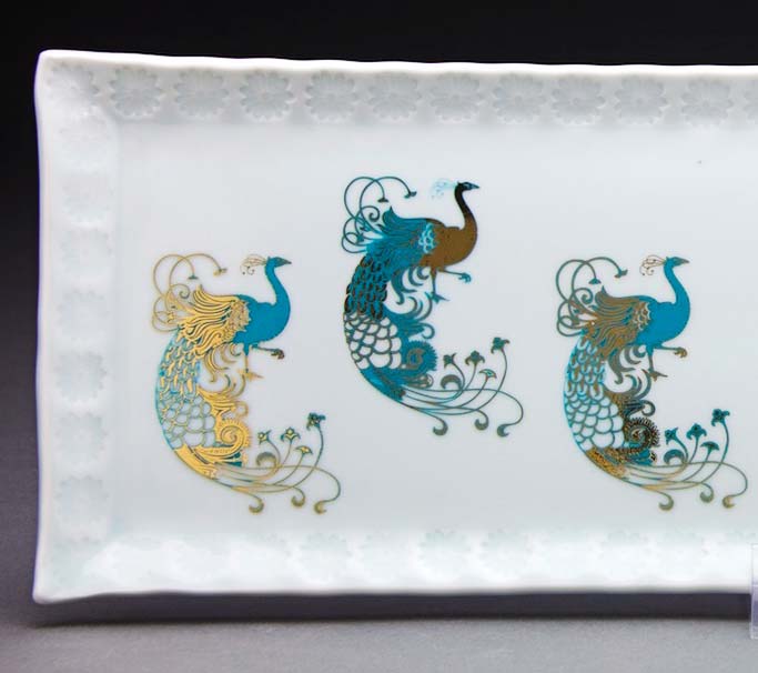 Art Deco Peacock Decals - Ceramic Cone 017 - Fused Glass - Enamel