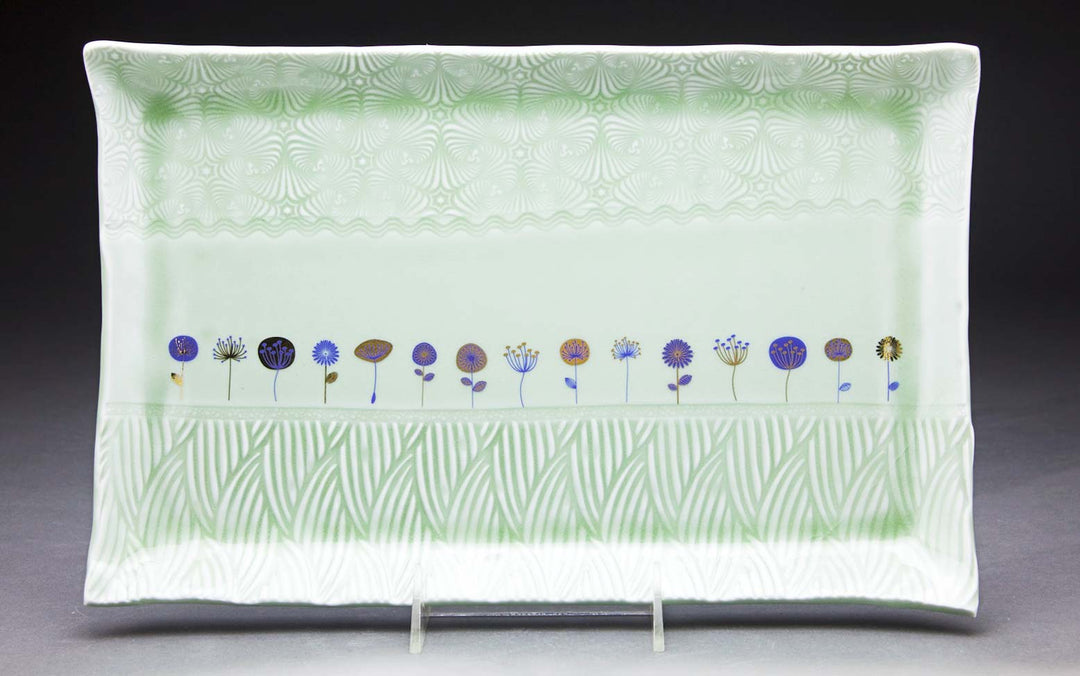 Décalcomanies de fleurs modernes bicolores - Céramique Cône 017 - Verre fusionné - Émail