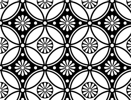 Aufkleber mit sich wiederholendem Blumenmuster – Glaswaren – Emaille