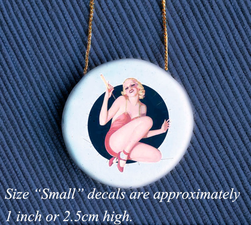 Pin-up colorées rétro des années 1960 - Non adapté pour Produits Alimentaires - Céramique Cône 017 - Verre fusionné - Émail