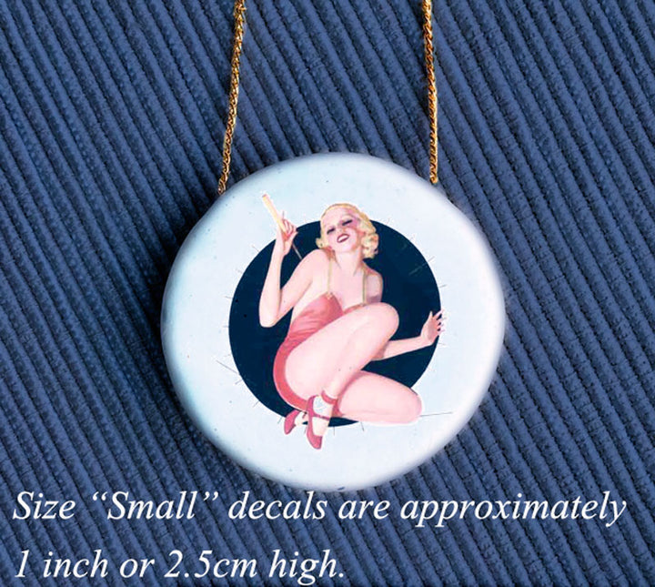 Pin-up colorées rétro des années 1960 - Non adapté pour Produits Alimentaires - Céramique Cône 017 - Verre fusionné - Émail