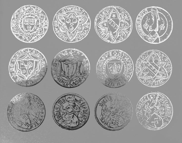 Décalcomanies de pièces de monnaie et de sceaux antiques - Céramique Cône 017 - Verre fusionné - Émail