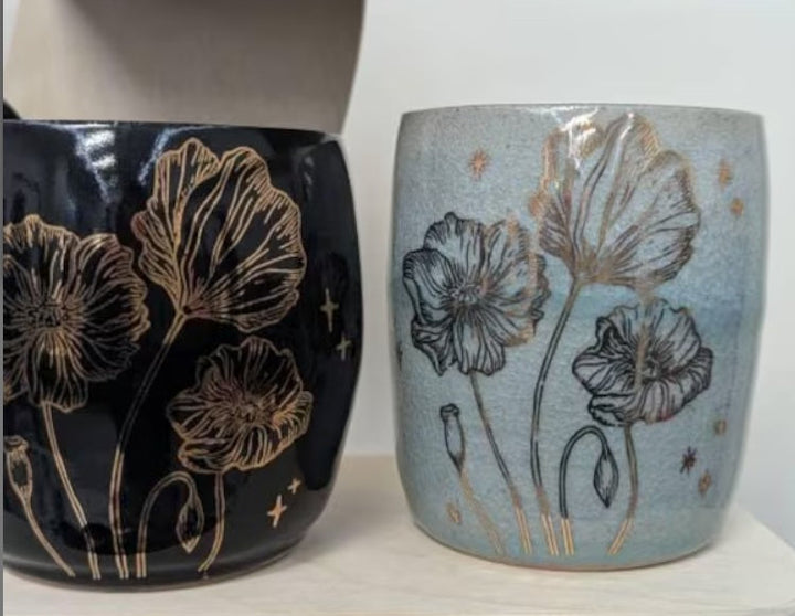 Décalcomanies Coquelicot - Céramique Cône 017 - Verre fusionné - Émail