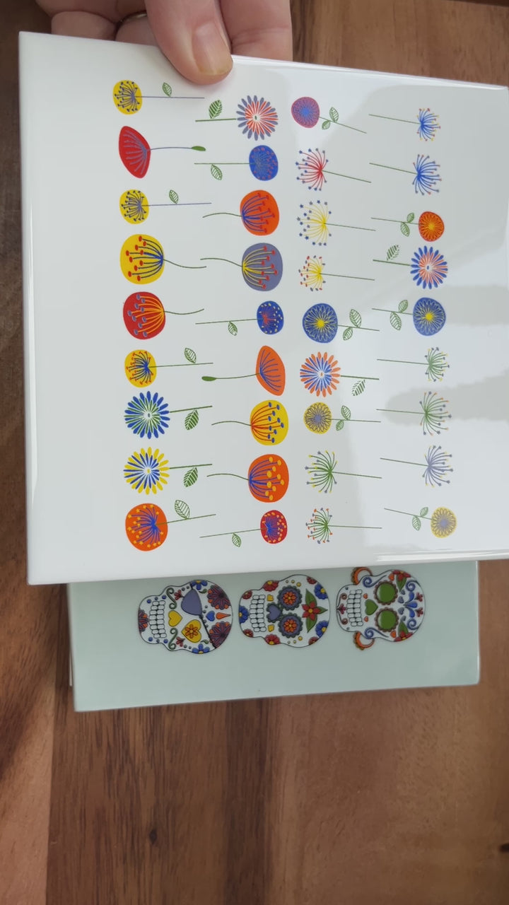 Regenbogen Blumen Aufkleber - Kegel 017 Keramik- Emaille