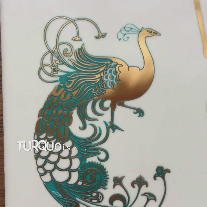 Paon Art Déco Décalcomanies - Céramique Cône 017 - Verre fusionné - Émail