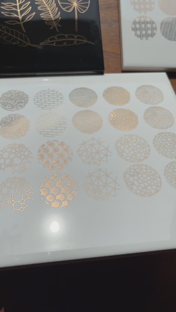 Strukturierte Kreise #2 Aufkleber - Keramikkegel 017 - Geschmolzenes Glas