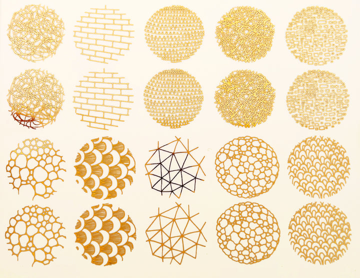 Strukturierte Kreise #2 Aufkleber - Keramikkegel 017 - Geschmolzenes Glas