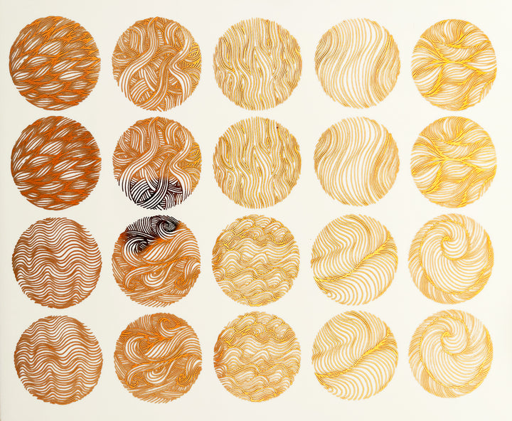 Cercles Texturés #3 Décalcomanies - Céramique Cône 017 - Verre Fusionné - Émail