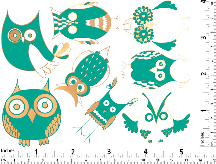 Décalcomanies de hiboux mignons bicolores - Céramique Cône 017 - Verre Fusionné - Émail