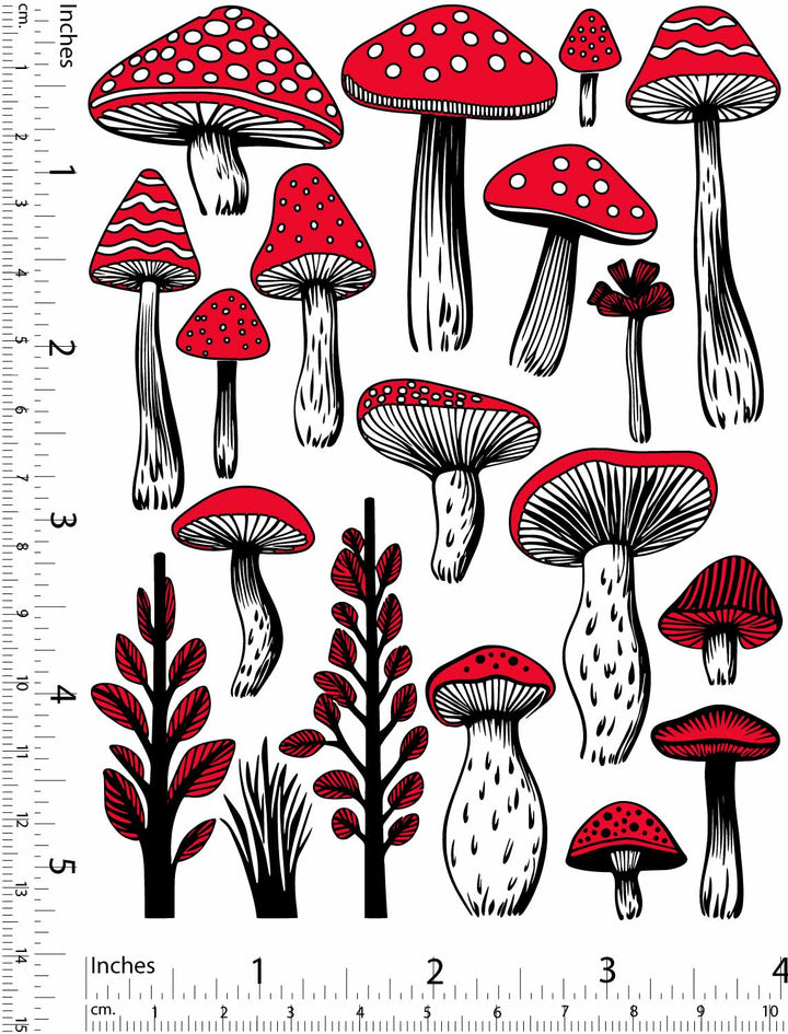 Magic Mushroom Decals - Glassware - Enamel