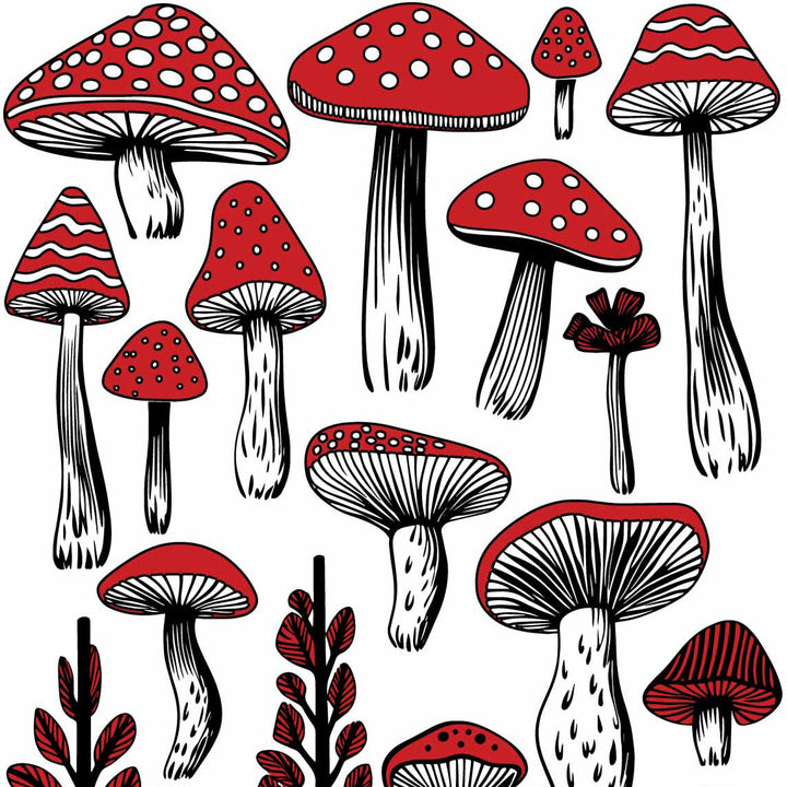 Magic Mushroom Decals - Glassware - Enamel