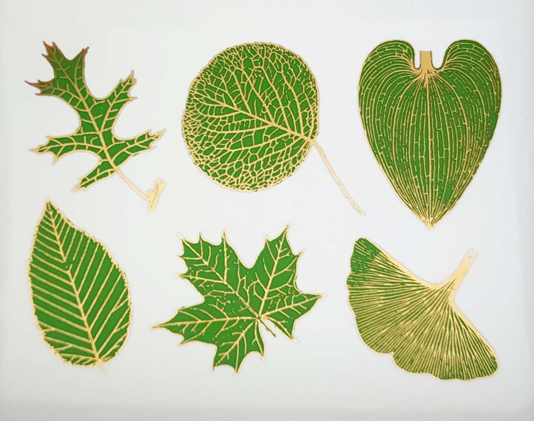 Zweifarbige große Blattaufkleber - Keramikkegel 017 - Geschmolzenes Glas