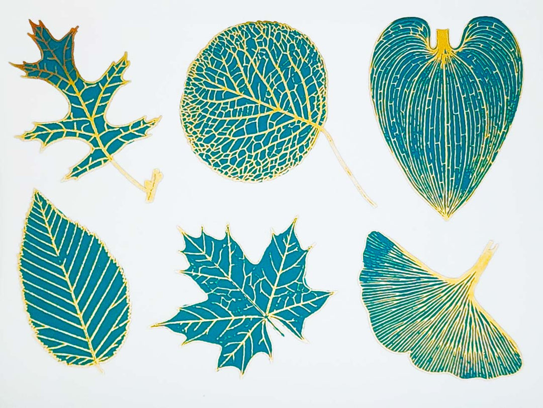 Zweifarbige große Blattaufkleber - Keramikkegel 017 - Geschmolzenes Glas