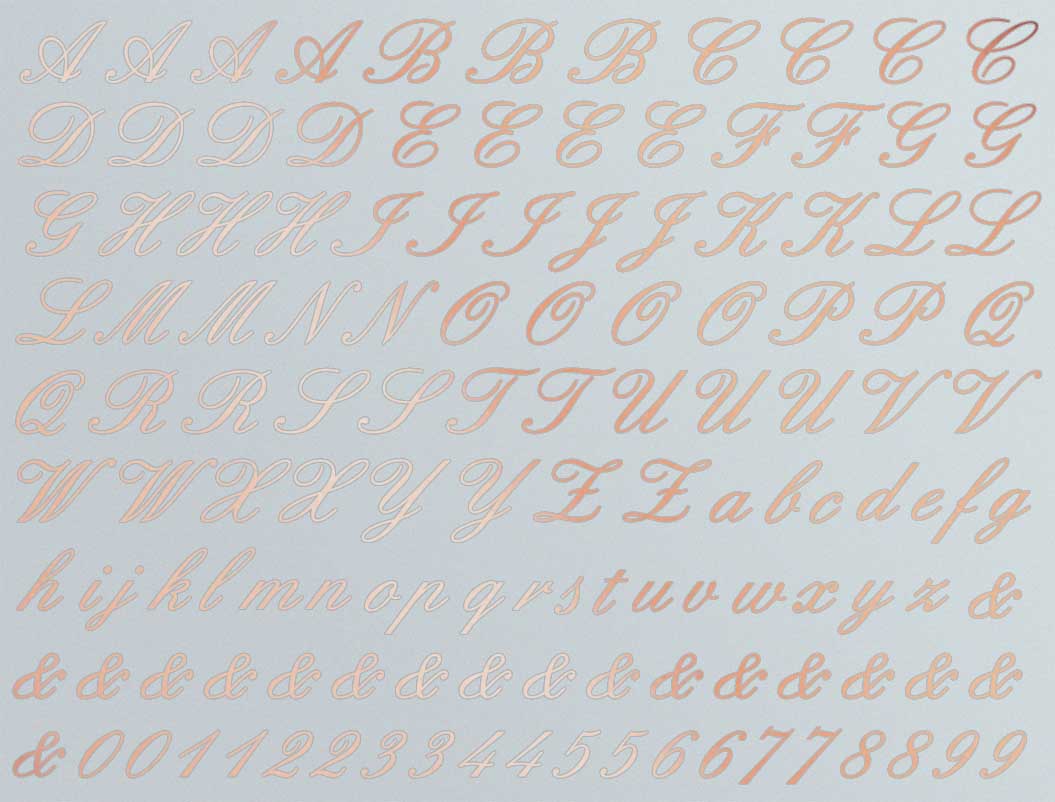 Décalcomanies Alphabet Cursif - Céramique Cône 017 - Verre Fusionné - Émail