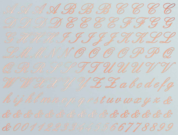 Aufkleber mit kursivem Alphabet - Glaswaren - Emaille