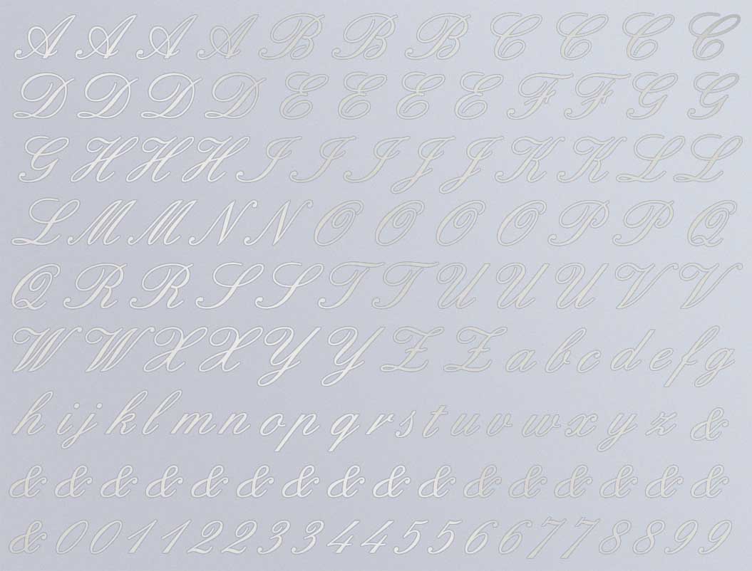 Décalcomanies Alphabet Cursif - Céramique Cône 017 - Verre Fusionné - Émail