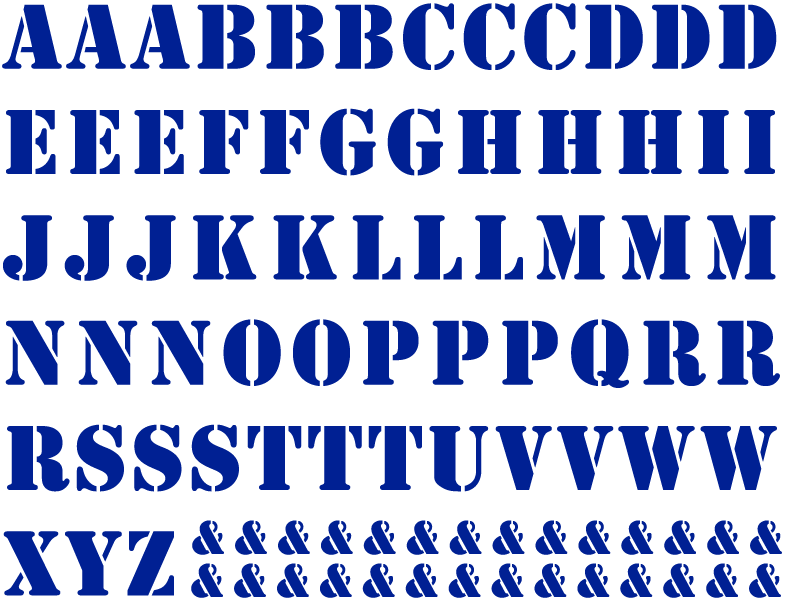 Pochoir Alphabet Décalcomanies - Céramique Cône 017 - Verre fusionné - Émail