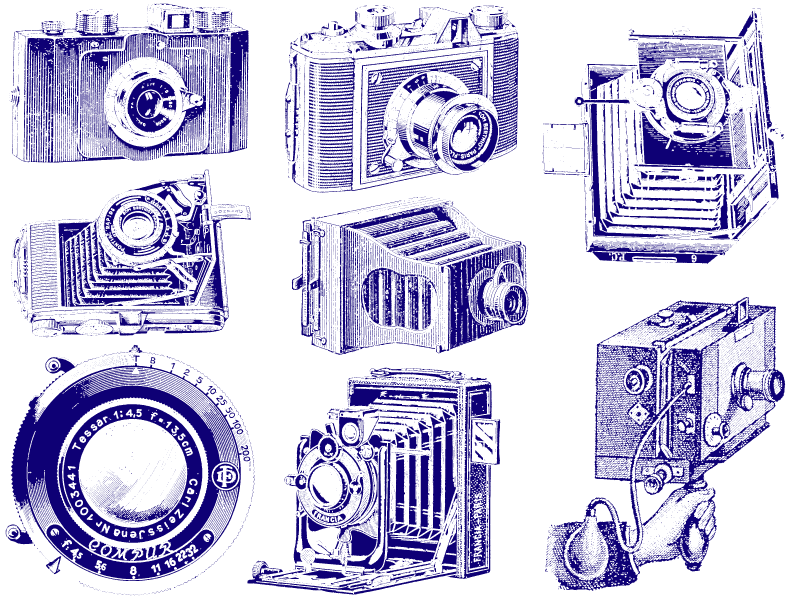 Vintage Antique Camera Decals - Cone 017 - Fused Glass - Enamel