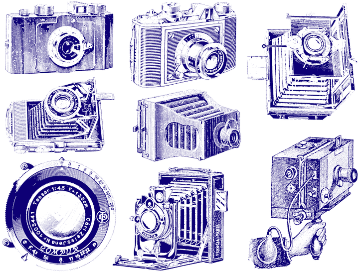 Vintage Antique Camera Decals - Cone 017 - Fused Glass - Enamel