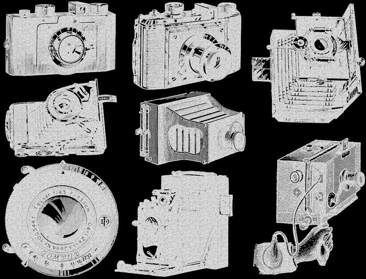 Vintage Antique Camera Decals - Cone 017 - Fused Glass - Enamel