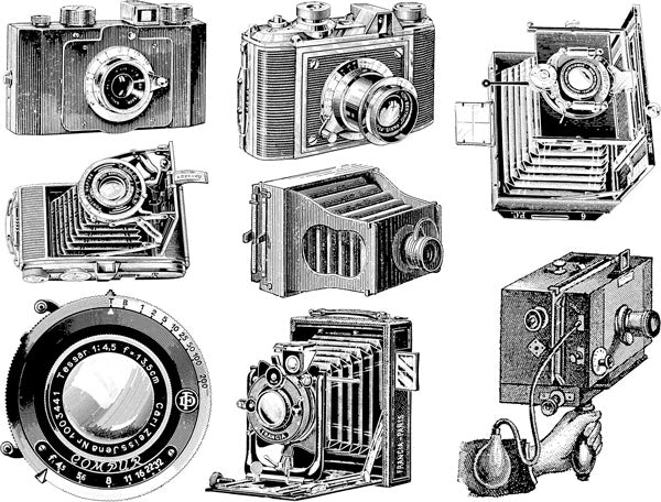 Vintage Antique Camera Decals - Cone 017 - Fused Glass - Enamel