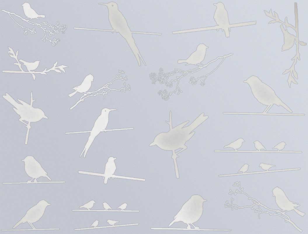 Décalcomanies Oiseaux sur un fil - Céramique Cône 017 - Verre fusionné - Émail