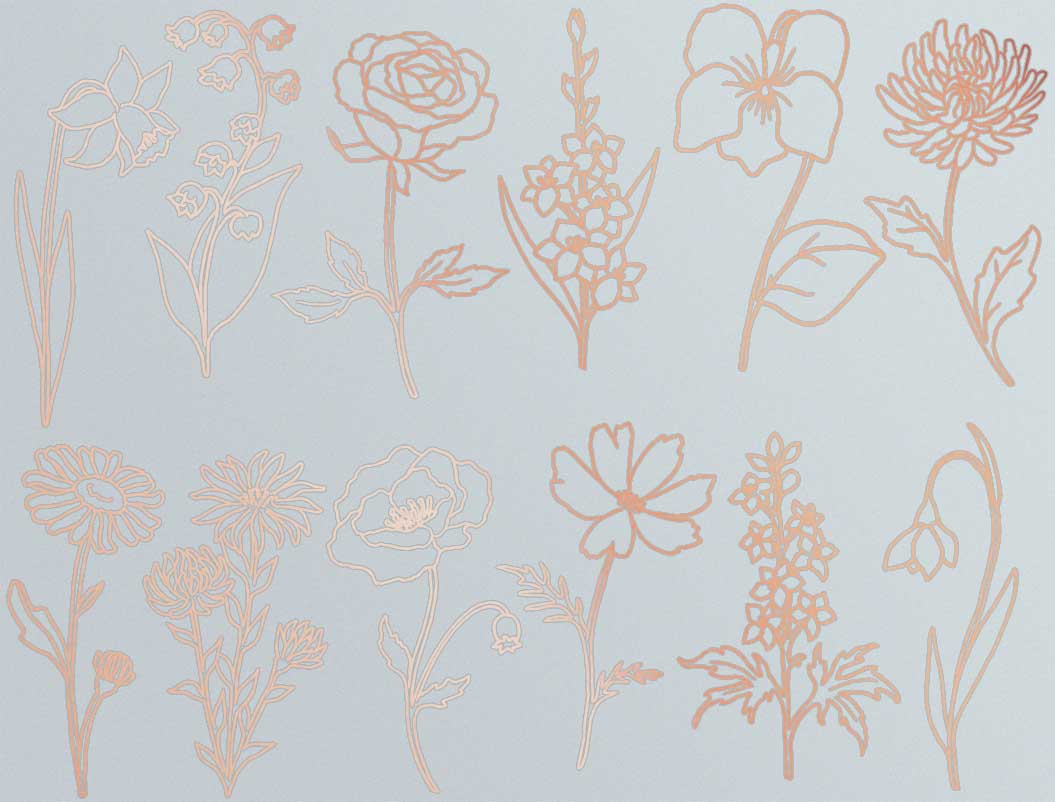 Décalcomanies de fleurs de jardin - Céramique Cône 017 - Verre fusionné - Émail