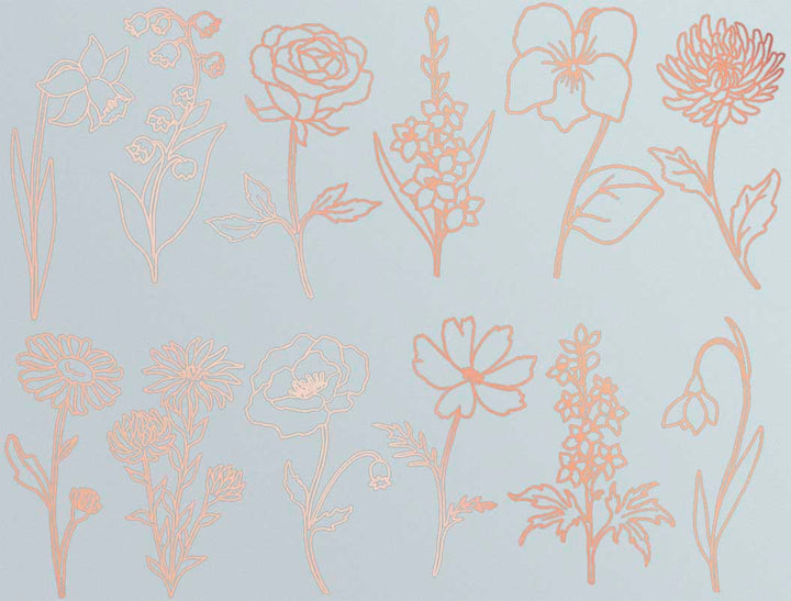 Décalcomanies de fleurs de jardin - Céramique Cône 017 - Verre fusionné - Émail