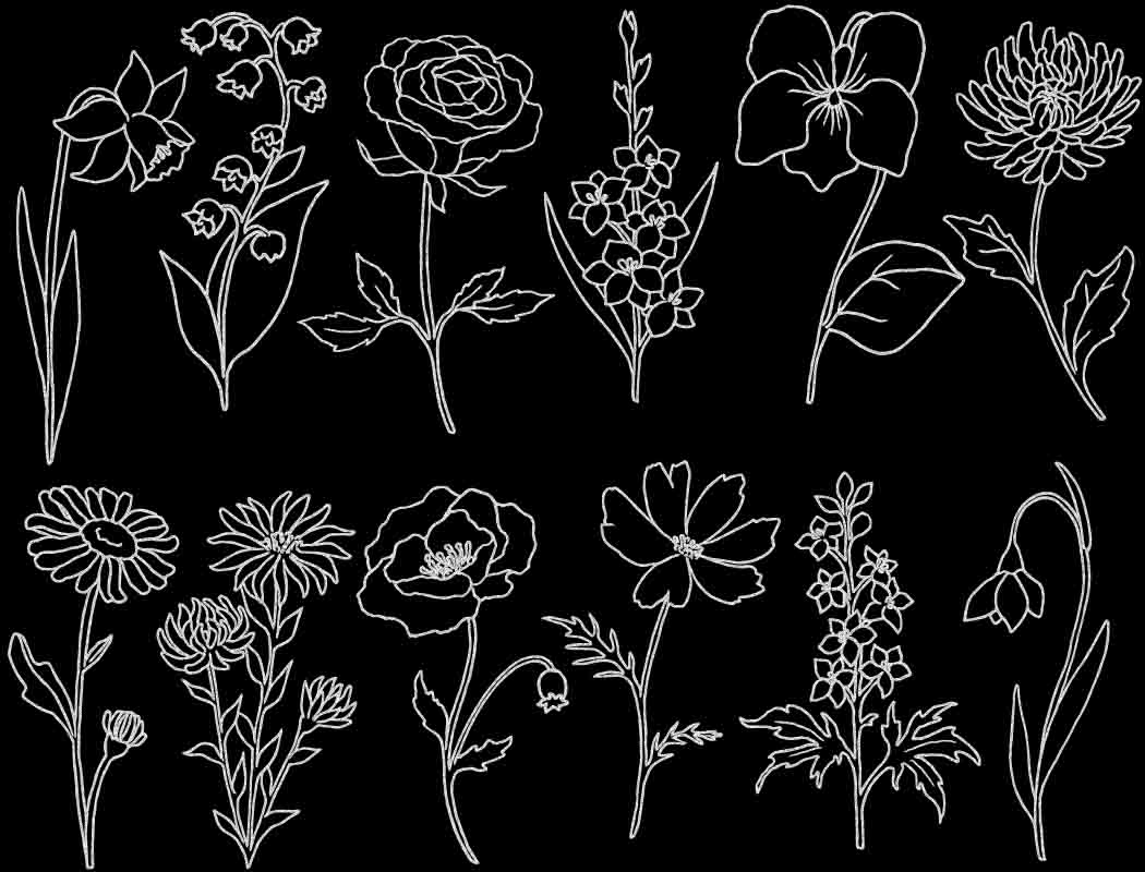 Décalcomanies de fleurs de jardin - Céramique Cône 017 - Verre fusionné - Émail