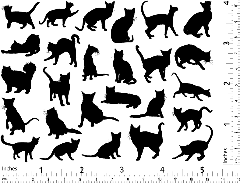 Silhouette de chat Décalcomanies - Céramique Cône 017 - Verre fusionné - Émail